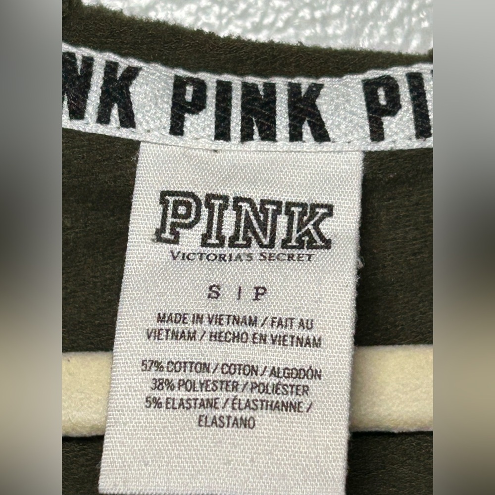 PINK Victoria's Secret Olive Green Zip-Up Hoodie - Picture 5 of 6